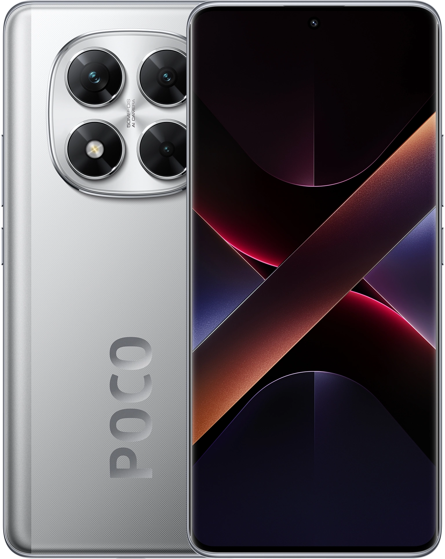 Смартфон Xiaomi Poco X7 5G 512Gb 12Gb серебристый моноблок 3G 4G 2Sim 6.67" 1220x2712 Android 14 50Mpix 802.11 a/b/g/n/ac/ax NFC GPS GSM900/1800 GSM1900 Protect A-GPS