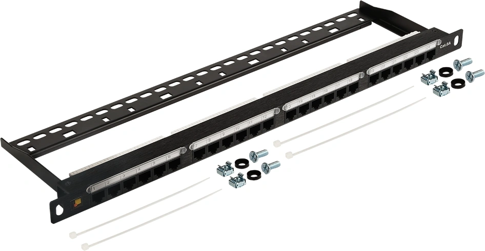 Патч-панель Lanmaster LAN-PPC24U6A 19" 0.5U 24xRJ45 кат.6A UTP