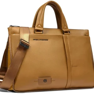 Деловая сумка мужская Piquadro Russel CA4021W137/G с отделением для ноутбука 15.6" горчичная натур.кожа