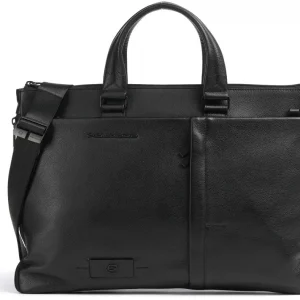 Деловая сумка мужская Piquadro Russel CA4021W137/N с отделением для ноутбука 15.6" черная натур.кожа