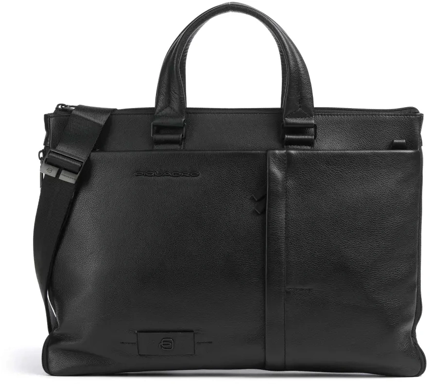 Деловая сумка мужская Piquadro Russel CA4021W137/N с отделением для ноутбука 15.6" черная натур.кожа