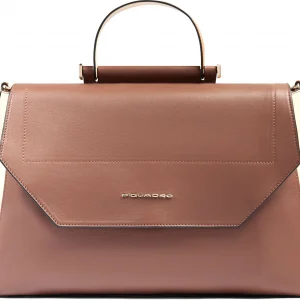 Деловая сумка женская Piquadro Circle BD6778W92/MBE с отделением для ноутбука 14" коричневая/бежевая натур.кожа