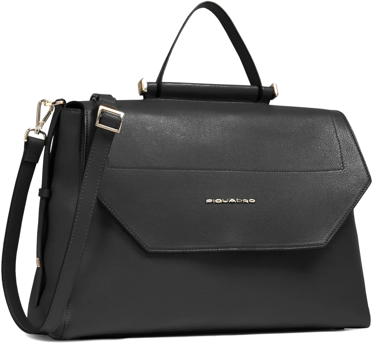 Деловая сумка женская Piquadro Circle BD6778W92/N с отделением для ноутбука 14" черная натур.кожа