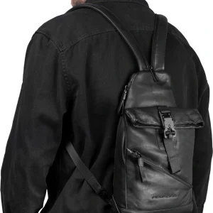 Рюкзак слинг Piquadro Harper CA6784AP/N черный кожа