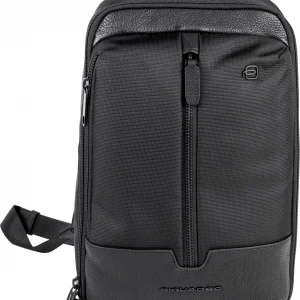 Рюкзак слинг мужской Piquadro Marcel CA6448W138/N черный нейлон/натур.кожа