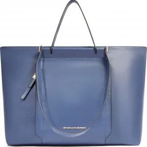 Деловая сумка женская Piquadro Circle BD3336W92/BLU4 с отделением для ноутбука 14" синяя натур.кожа
