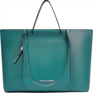 Деловая сумка женская Piquadro Circle BD3336W92/OTAV с отделением для ноутбука 14" бирюзовая/голубая натур.кожа