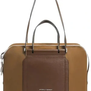 Деловая сумка женская Piquadro Lyra BD4574W92T/CU с отделением для ноутбука 14" коричневая ткань/натур.кожа
