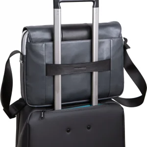 Сумка-мессенджер Piquadro Urban CA6802UB00/GRN с отделением для ноутбука 14" серая/черная натур.кожа