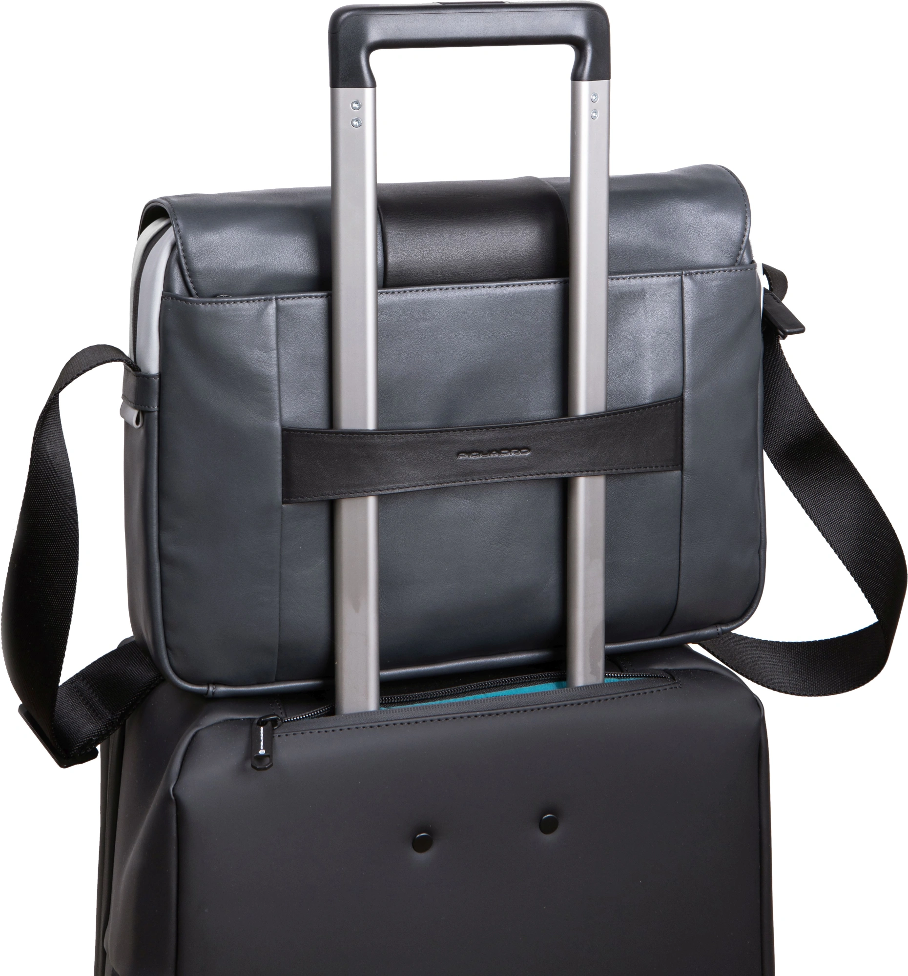 Сумка-мессенджер Piquadro Urban CA6802UB00/GRN с отделением для ноутбука 14" серая/черная натур.кожа