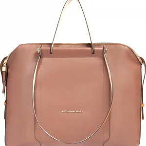 Деловая сумка женская Piquadro Circle BD4574W92/MBE с отделением для ноутбука 14" коричневая/бежевая натур.кожа