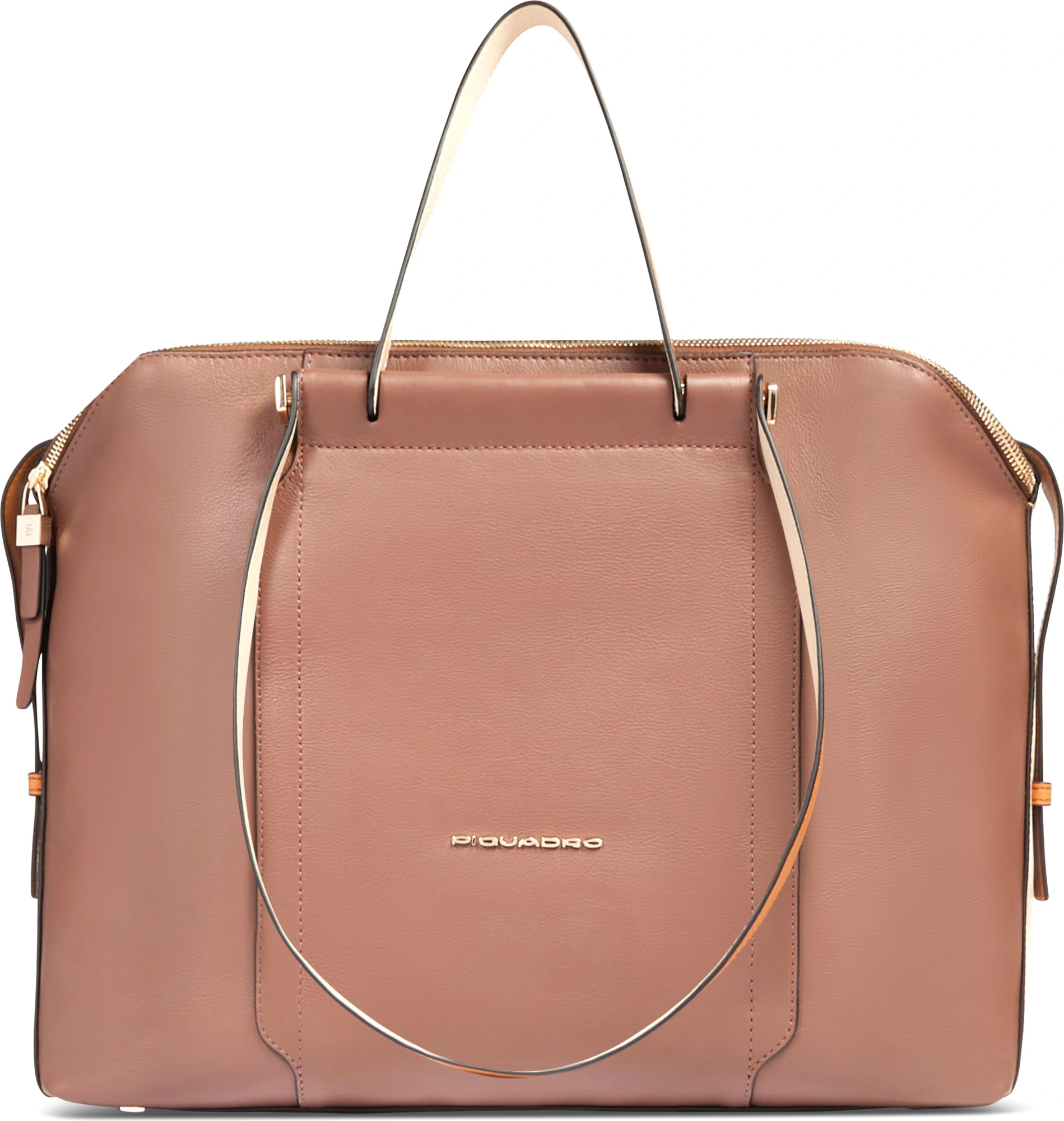 Деловая сумка женская Piquadro Circle BD4574W92/MBE с отделением для ноутбука 14" коричневая/бежевая натур.кожа