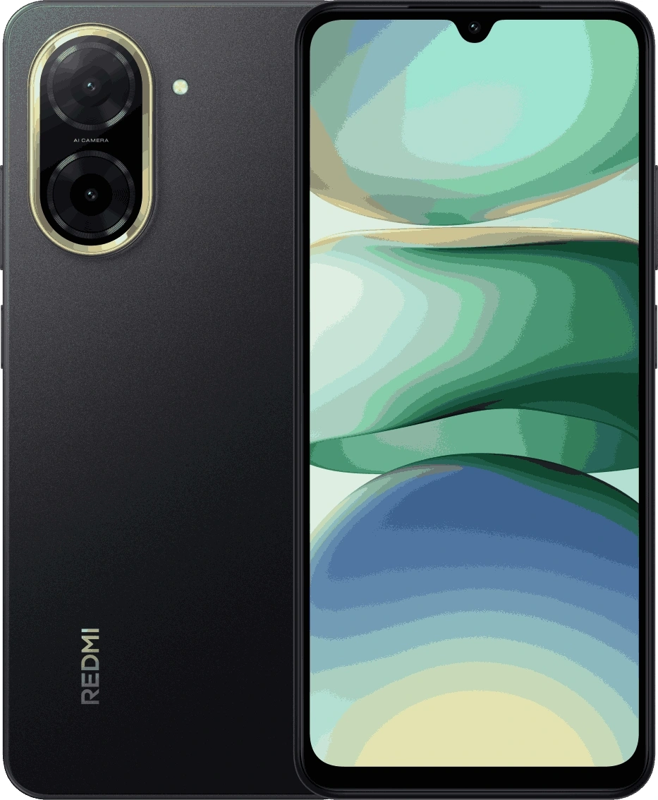Смартфон Xiaomi Redmi A5 64Gb 3Gb черный моноблок 3G 4G 2Sim 6.88" 720x1640 Android 15 Go 32Mpix 802.11 a/b/g/n/ac GPS FM microSD max2048Gb