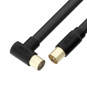 Кабель антенный / Greenconnect GCR-54893 / GCR PRO Кабель 10.0m антенный (коаксиальный) RG59, TV M угловой / TV M, черный, GCR-54893