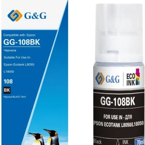Чернила GG GG-108BK C13T09C14A черный70мл для Epson Ecotank L8050/L18050