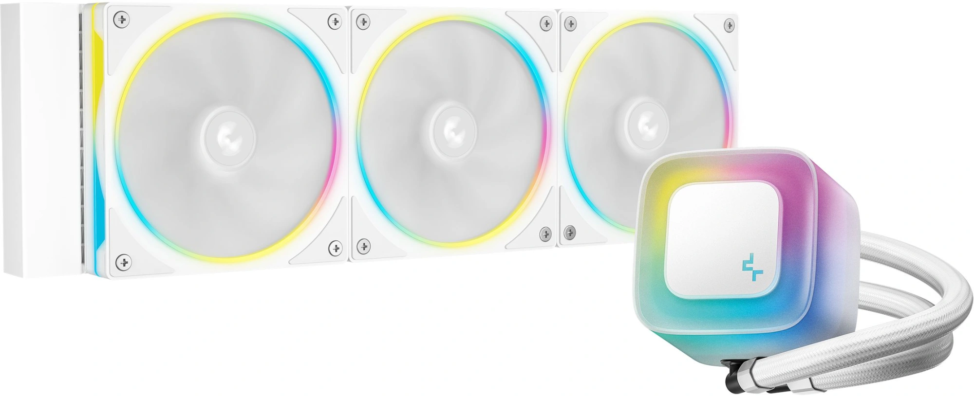 Система водяного охлаждения Deepcool LE360 PRO Wh ARGB Soc-AM5/AM4/1200/1700/1851 белый 4-pin 19-33dB Al 300W 1817gr Ret (R-LE360PRO-WHAMMC-G-1)