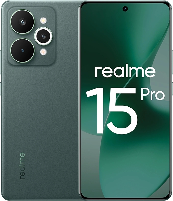 Смартфон Realme RMX5101 15 Pro 512Gb 12Gb зеленый моноблок 3G 4G 6.78" 1264x2780 Android 15 50Mpix 802.11 a/b/g/n/ac/ax/be NFC GPS GSM900/1800 GSM1900