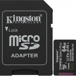 Флеш карта microSDXC 64GB Kingston SDCS3/64GB Canvas Select Plus V10 A1 + adapter