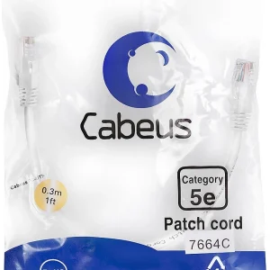 Патч-корд Cabeus PC-UTP-RJ45-Cat.5e-0.3m-WH-LSZH U/UTP RJ-45 вил.-вилка RJ-45 кат.5E 0.3м белый LSZH