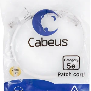 Патч-корд Cabeus PC-UTP-RJ45-Cat.5e-0.5m-WH-LSZH U/UTP RJ-45 вил.-вилка RJ-45 кат.5E 0.5м белый LSZH