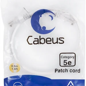 Патч-корд Cabeus PC-UTP-RJ45-CAT.5E-0.5M-WH U/UTP RJ-45 вил.-вилка RJ-45 кат.5E 0.5м белый ПВХ