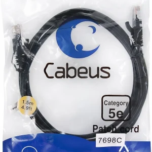 Патч-корд Cabeus PC-UTP-RJ45-CAT.5E-1.5M-BK U/UTP RJ-45 вил.-вилка RJ-45 кат.5E 1.5м черный ПВХ