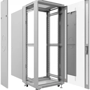 Шкаф коммутационный Cabeus (SH-05C-12U60/60) напольный 12U 600x600мм пер.дв.стекл металл 800кг серый 500мм 730мм IP20 сталь