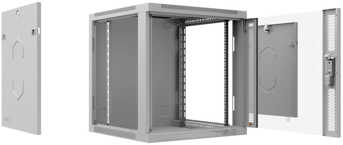 Шкаф коммутационный Cabeus (SH-05F-6U60/35) настенный 6U 600x350мм пер.дв.стекл 60кг серый 290мм 220град. 368мм IP20 сталь