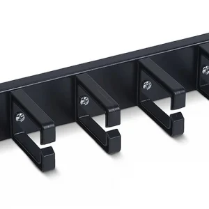 Кабельный органайзер горизонтальный Cabeus JB08-1U-PR-BK односторонний кольца 1U шир.:19" глуб.:12мм