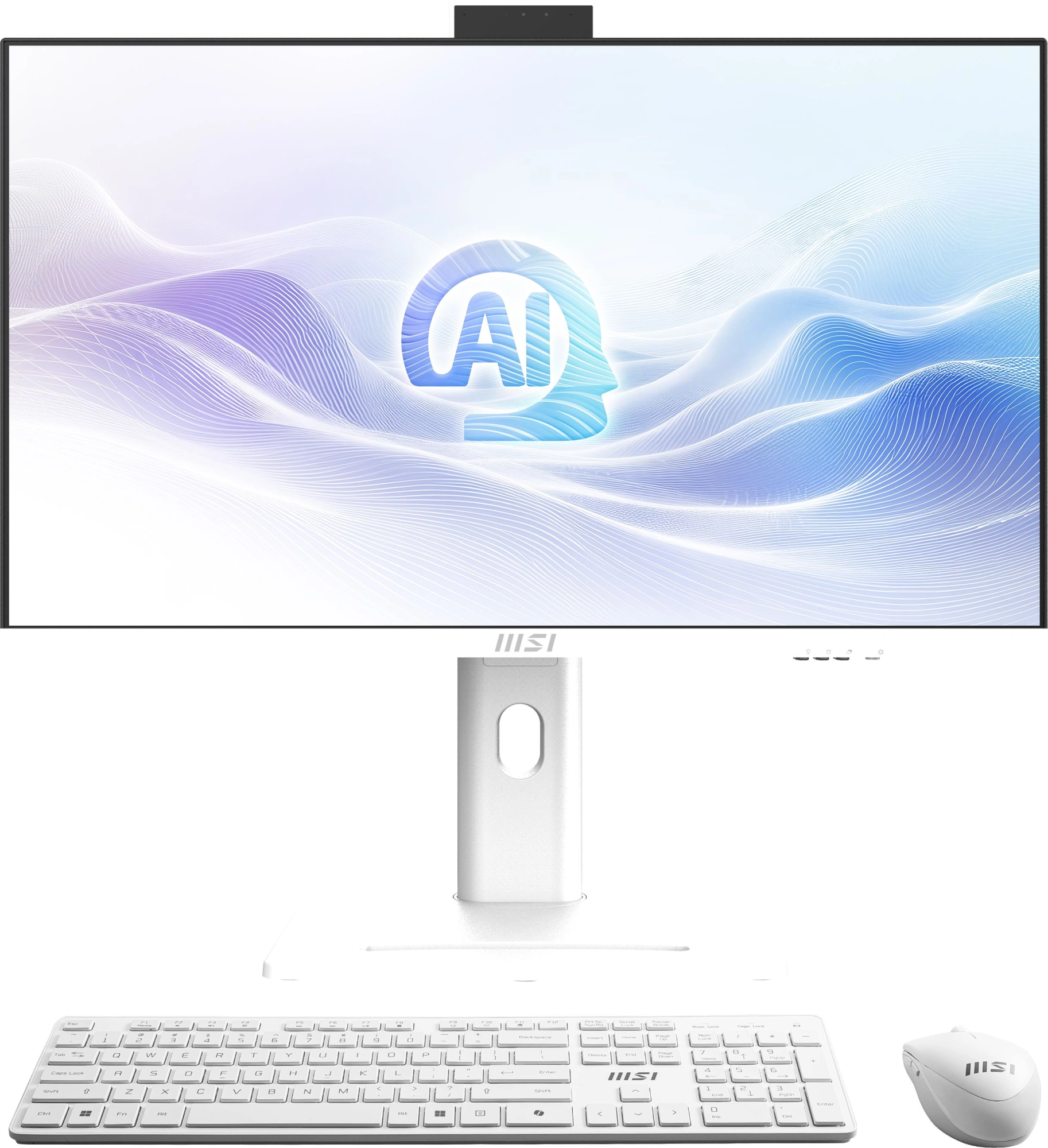 Моноблок MSI Modern AM273QP AI 1UM-095XRU 27" WQHD Core Ultra 7 155H (1.4) 16Gb SSD1Tb Graphics CR без ОС 2.5xGbitEth WiFi BT 120W клавиатура мышь Cam белый 2560x1440