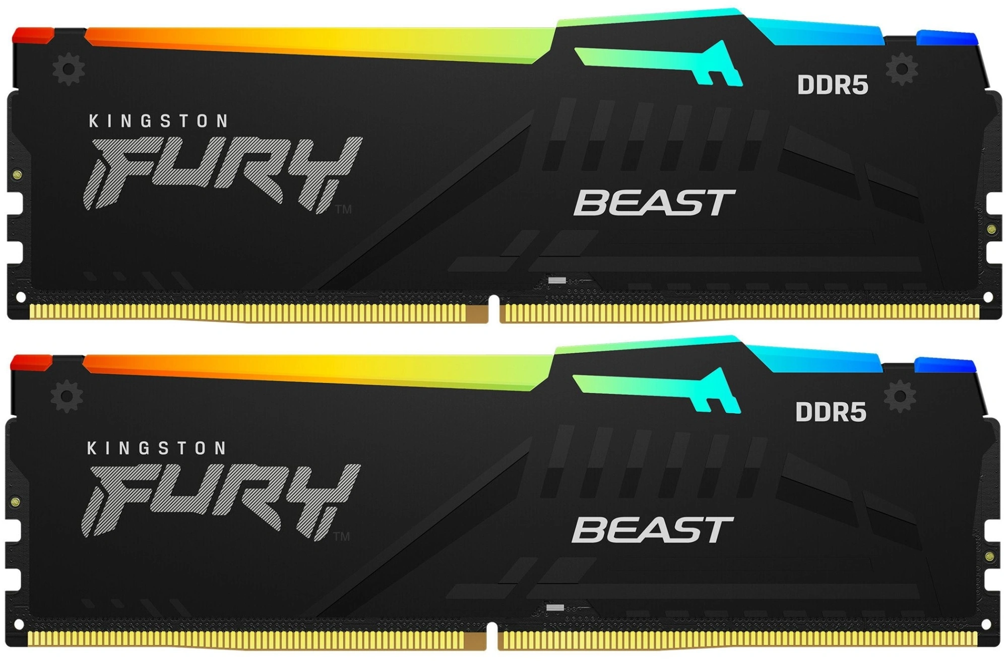 Память DDR5 2x32GB 5600MHz Kingston KF556C36BBE2AK2-64 Fury Beast Black Expo RGB RTL Gaming PC5-44800 CL36 DIMM 288-pin 1.25В single rank с радиатором Ret