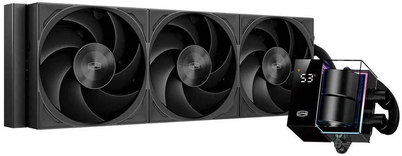 Система водяного охлаждения PcCooler DS360 Pro Digital Bk Soc-AM5/AM4/1200/1700/1851 черный 4-pin Al LCD 310W Ret (D7-S360WBKN-GL)