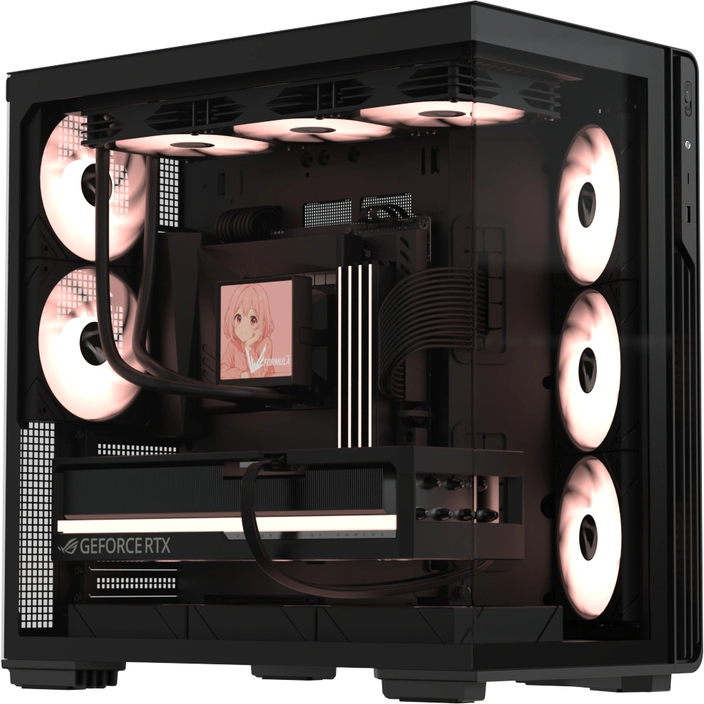 Корпус Formula Crystal Z7 черный без БП ATX 11x120mm 4x140mm 1xUSB3.0 1xUSB3.1 audio bott PSU