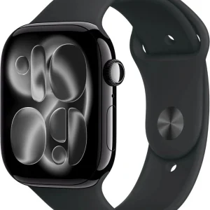 Смарт-часы Apple Watch Series 11 A3333 46мм OLED корп.черный Sport Band рем.черный разм.брасл.:M/L (MEUX4LW/A)