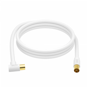 Кабель антенный / Greenconnect GCR-54887 / GCR PRO Кабель 10.0m антенный (коаксиальный) RG59, TV M угловой / TV M, белый, GCR-54887