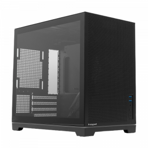 Корпус без блока питания / HSPD M211-TGBK / Корпус без блока питания/ Case HSPD M211, Mesh Mini-tower, Black, TG, 0.7 SPCC, no fans,mATX, mITX, 175/330/150mm, 2x2.5", 1x3.5", 4xPCI, 2xUSB-A 3.0, ARGB strip, 336x211x350mm