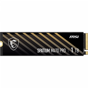 Твердотельный накопитель / MSI S78-440L0J0-P83 / MSI SSD SPATIUM M470 Pro, 1000GB, M.2(22x80mm), NVMe, PCIe 4.0 x4, 3D TLC, R/W 6000/4500, IOPs 950 000/950 000, TBW 320, DWPD 0.2 (5 лет)