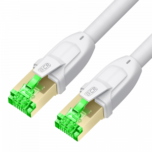 Патч-корд / Greenconnect GCR-55738 / GCR PRO Патч-корд LSZH PROF кат.7 ethernet 0.5m F/FTP, RJ45, CU, 28 AWG, белый, литой, экранированные коннекторы, T568B, GCR-55738