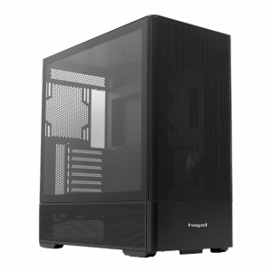 Корпус без блока питания / HSPD M712-TGBK / Корпус без блока питания/ Case HSPD M712, Mesh Mid Tower, Black, TG, 0.6 SPCC, no fans, E-ATX, ATX, mATX, mITX, 175/410/160mm, 2x2.5", 2x3.5", 7xPCI, 2xUSB-A 3.0, 476x225x455mm