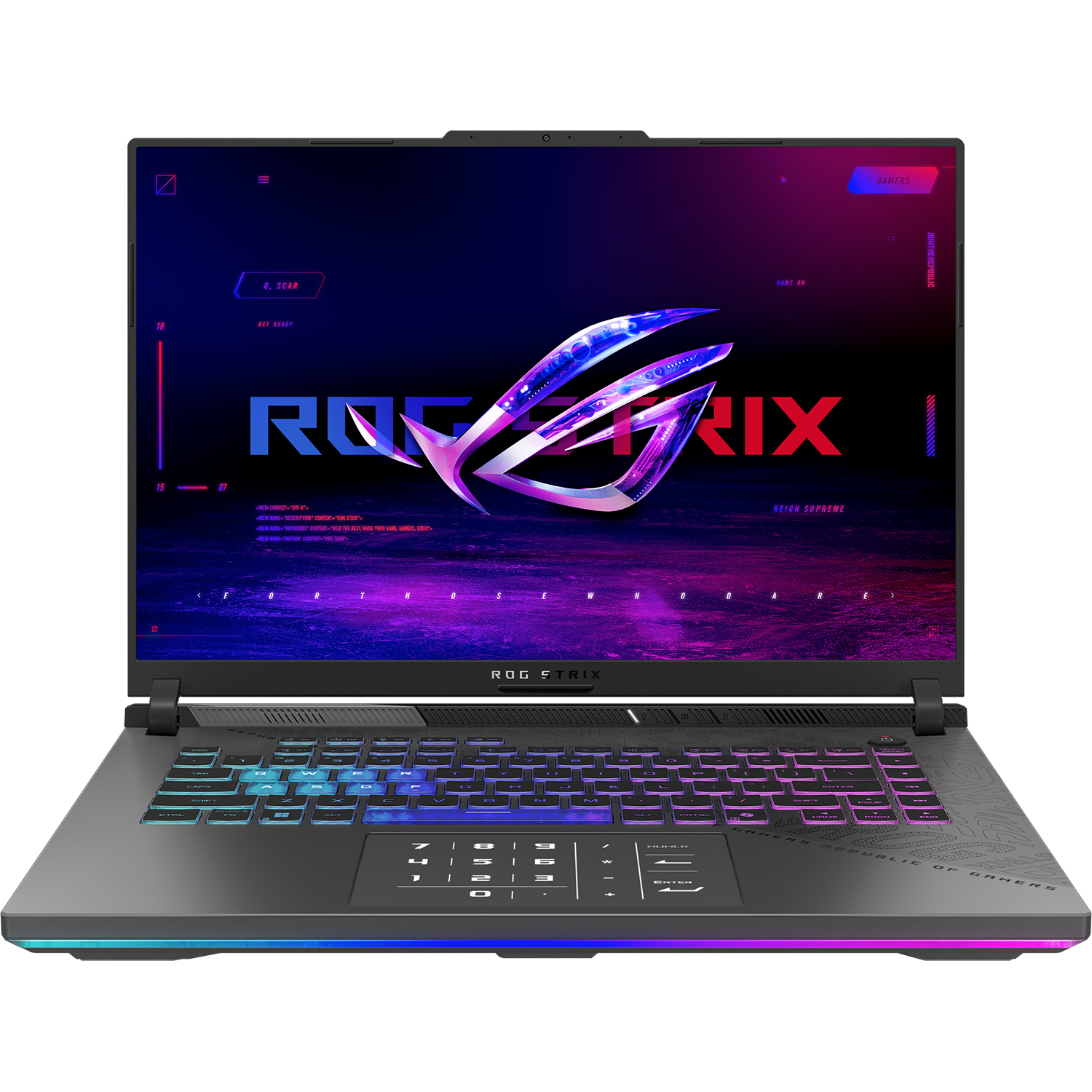 Ноутбук / ASUS 90NR0NK7-M00B70 / Ноутбук/ ASUS ROG Strix G16 G614FR-S5215 16"(2560x1600 (матовый, 240Hz) IPS)/AMD Ryzen 9 9955HX(2.5Ghz)/32768Mb/1024PCISSDGb/noDVD/ExtNVIDIA GeForce RTX 5070 Ti(12288Mb)/Cam/BT/WiFi/90WHr/war 1y/2.5kg/Eclipse Gray/DOS