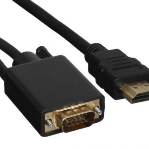Переходник / GoPower 00-00032064 / Переходник/ Кабель GoPower HDMI (m)-VGA (m) 1м черный Premium Zip-Lock c подвесом (1/200)