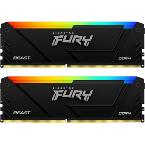 Память оперативная / Kingston KF432C16BB12AK2/32WP / Память оперативная/ Kingston 32GB 3200MT/s DDR4 CL16 DIMM (Kit of 2) 1Gx8 FURY Beast RGB (Select Regions ONLY)