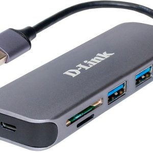 Концентратор / D-Link DUB-1325/A1A / Концентратор/ Концентратор USB 3.0, 2xUSB 3.0, 1xUSB-C, слот SD/microSD