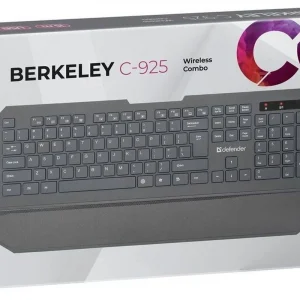 Клавиатура + мышь Defender Berkeley C-925 клав:черный мышь:черный/красный USB беспроводная slim Multimedia Touch (45925)