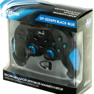 Геймпад Ritmix GP-022WPS черный/синий USB Беспроводной виброотдача обратная связь