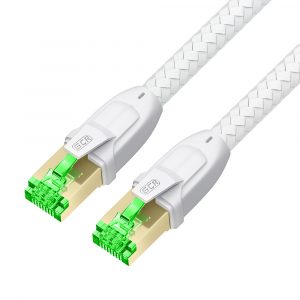Патч-корд / Greenconnect GCR-57585 / GCR PRO Патч-корд PROF кат.8 ethernet 30.0m S/FTP, RJ45, медь, 40 Гбит/с, 26 AWG, текстиль, белый, литой, экранированные коннекторы 24K GOLD, T568B, GCR-57585