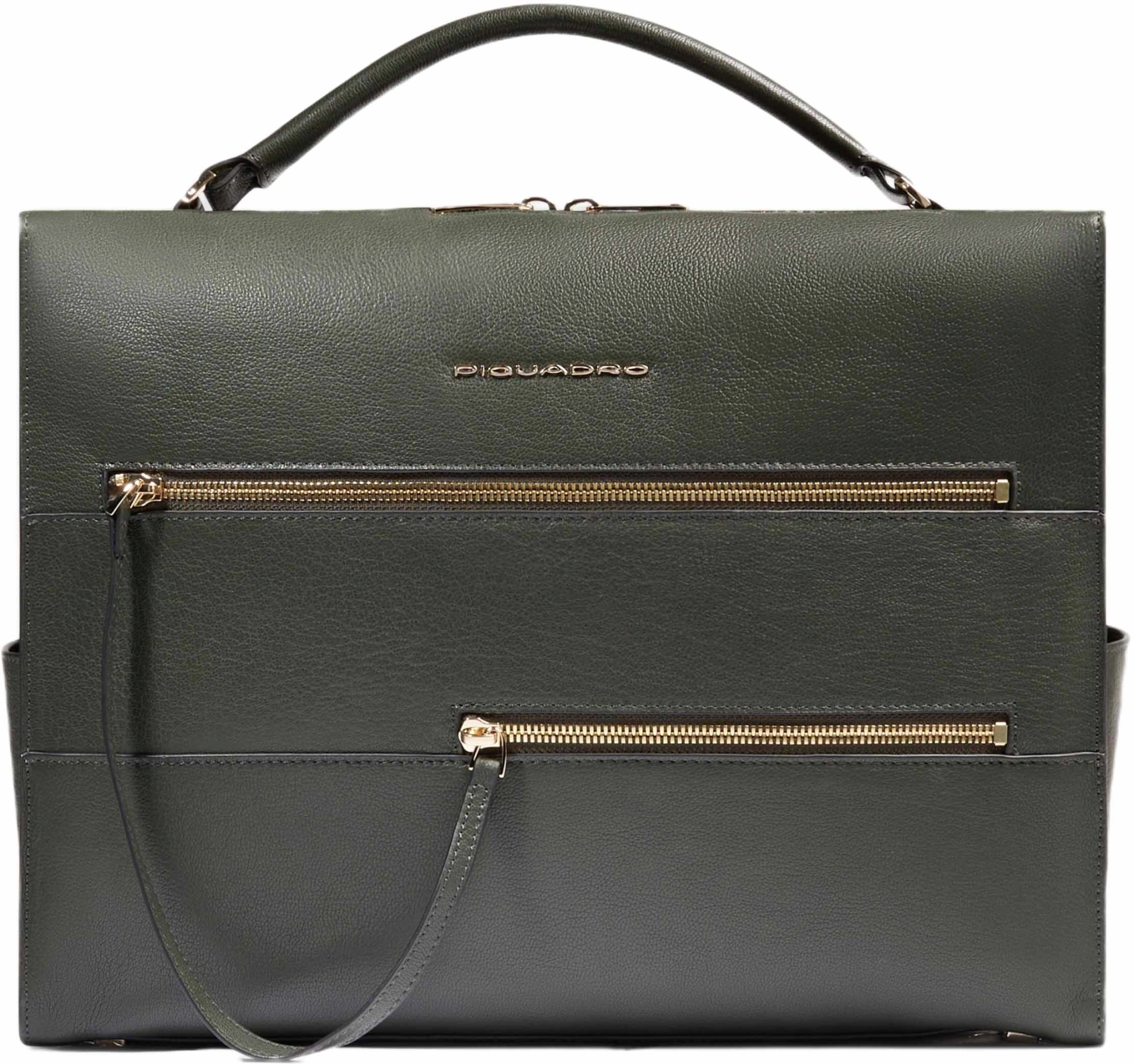 Деловая сумка женская Piquadro Patricia CA6774W140/VE с отделением для ноутбука 14" зеленая натур.кожа