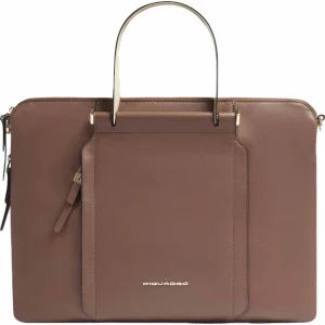 Сумка женская Piquadro Circle CA4021W92/MBE с отделением для ноутбука 15.6" коричневая/бежевая натур.кожа
