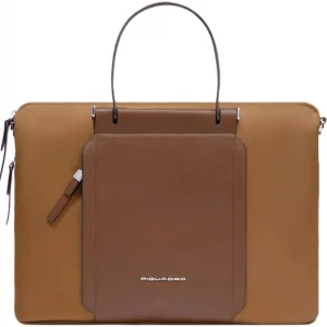 Деловая сумка женская Piquadro Lyra CA4021W92T/CU с отделением для ноутбука 15.6" табачная ткань/натур.кожа