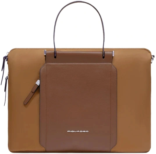 Деловая сумка женская Piquadro Lyra CA4021W92T/CU с отделением для ноутбука 15.6" табачная ткань/натур.кожа